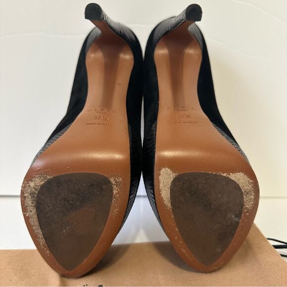 Alaïa Suede Pumps Black size EU 38.5 Leather Stiletto Heel & Platform - Picture 8 of 9